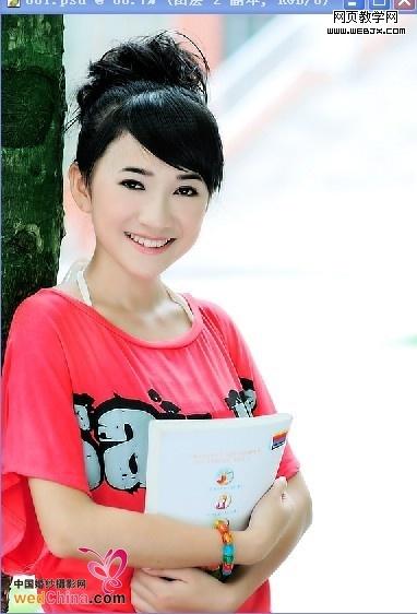 ps圖片合成教程:清新靚麗數碼寫真美女照片_webjx.com