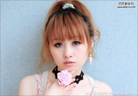 photoshop美化教程:調(diào)出粉嫩可人的mm照