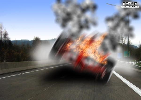 ps照片合成教程:著火的瘋狂f1賽車_網頁設計