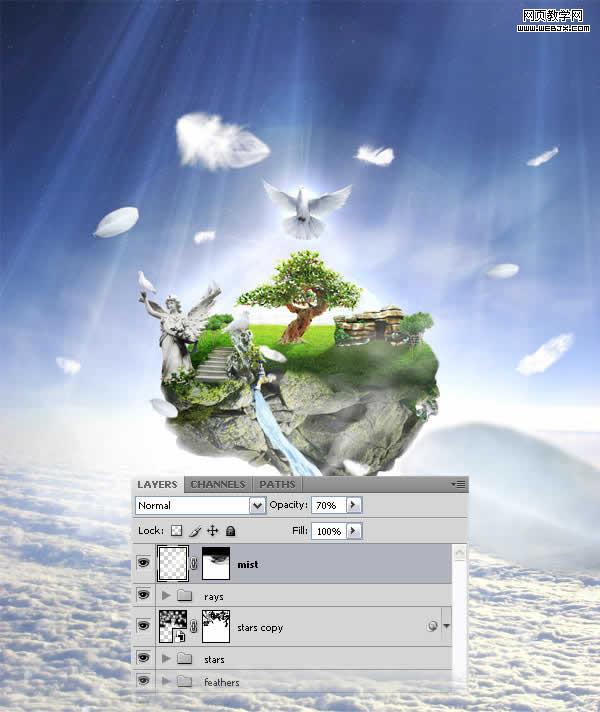 photoshop合成教程:夢幻的和平的圣地_網頁設計