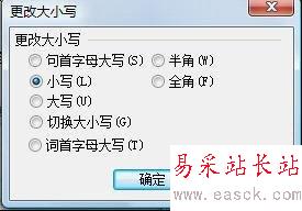 選擇大寫或小寫