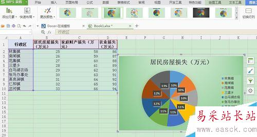 excel操作：如何在WPS表格中生成餅狀圖