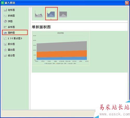 excel操作：用wps表格怎樣生成面積圖