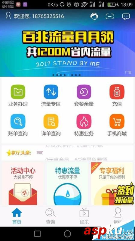 掌上營業廳,流量
